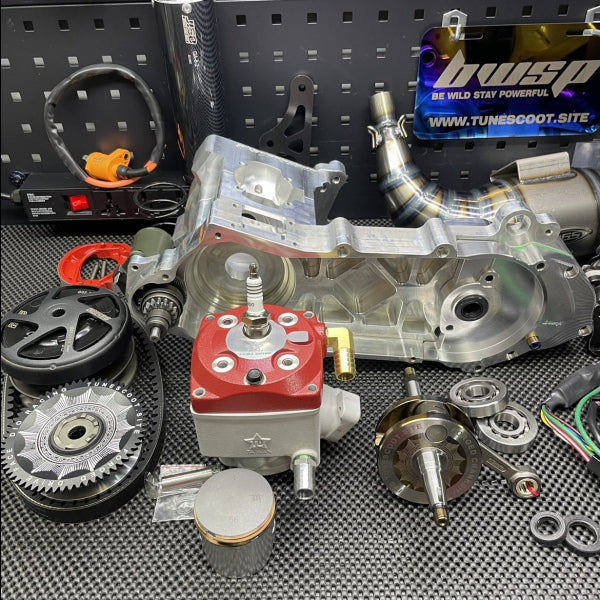 Kit motor 130cc Dio50 refrigeración por agua con cilindro de 56mm cigüeñal cárter billet de 53mm y arranque eléctrico